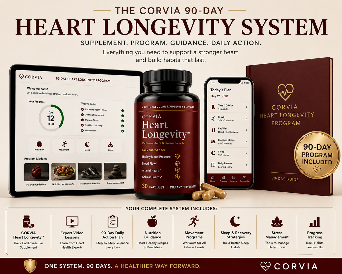 CORVIA 90-day Heart Longevity System contents