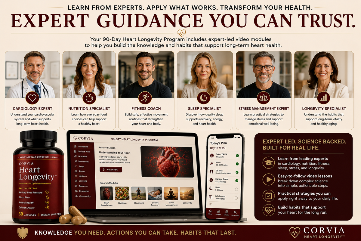 Expert guidance included with CORVIA Heart Longevity