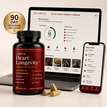 CORVIA Heart Longevity supplement with 90-day digital program