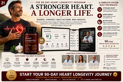 CORVIA 90-day Heart Longevity complete system overview